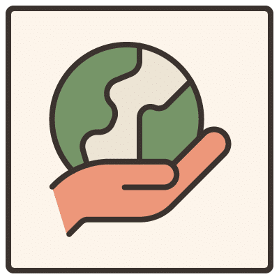 Hand hält Erde Symbol